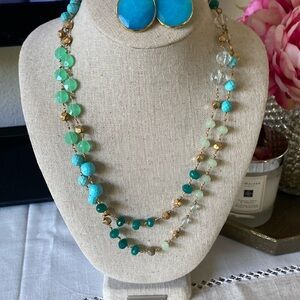 Stella and turquoise and gold chain necklace.